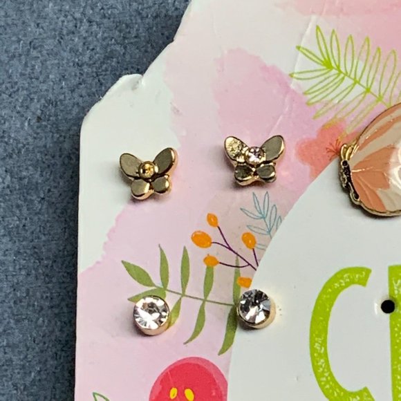 Stud Pierced Earrings Lot 16 Prs Heart Butterfly Owl Star Moon Pearl Love Flower - Picture 2 of 5